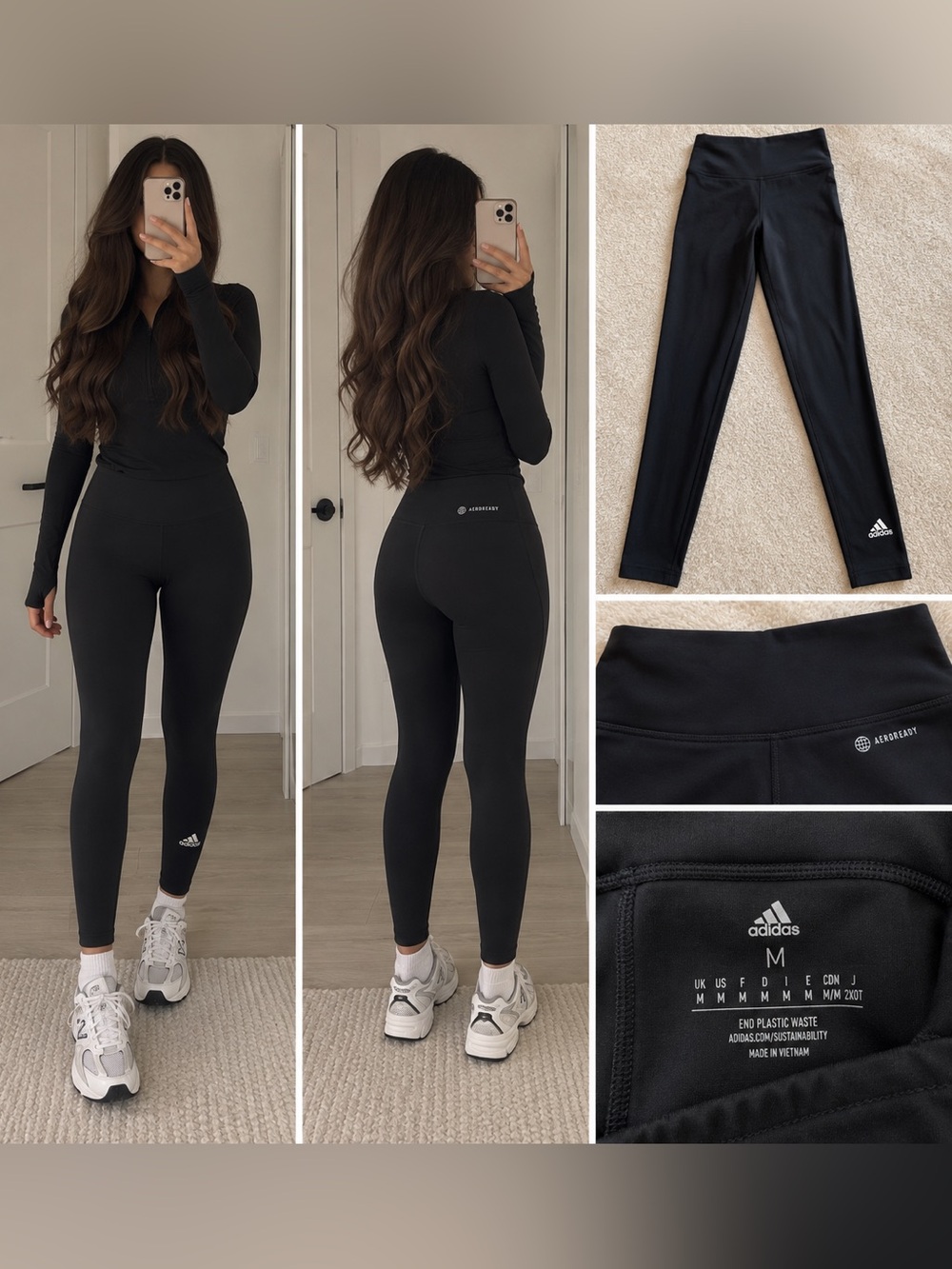 adidas Black mid ride Training Leggings